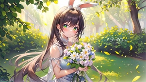 捧花兔少女
