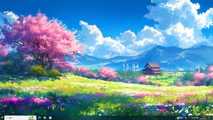樱花飘散的山谷