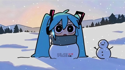 雪地上初音