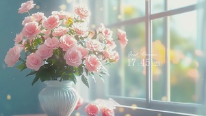 窗台上的蔷薇