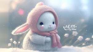 雪景小白兔