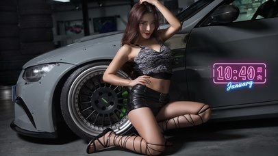 性感美女与跑车