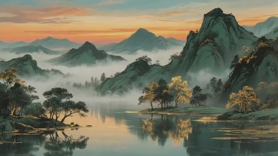 国风山水风景