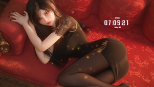 血红色的杏眼
