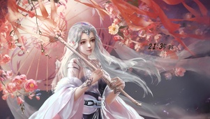 唯美古风撑伞少女