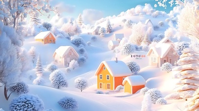 唯美的雪景小镇