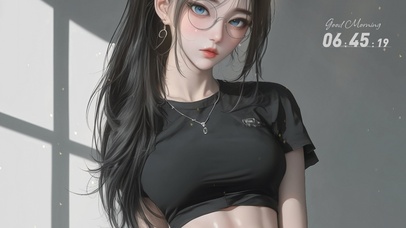 戴眼镜马尾少女