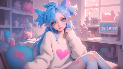 可爱电竞猫耳女孩