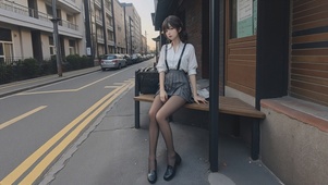 性感JK短裙黑丝美女