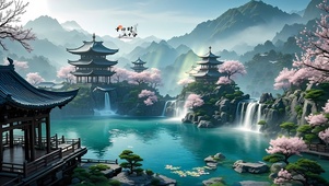 瑶池仙境烟雾袅袅