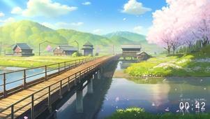 河边樱花