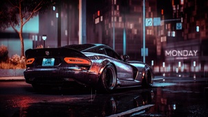 雨中炫酷跑车