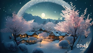 雪中小镇