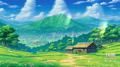 清新护眼山间村落