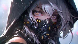 帽衫白发酷女孩