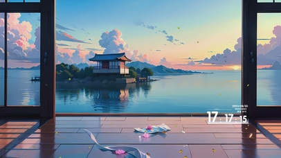 唯美治愈晚霞景色