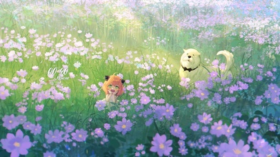 4K阿尼亚和狗狗