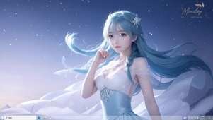 4k蓝发纯欲星空美少女