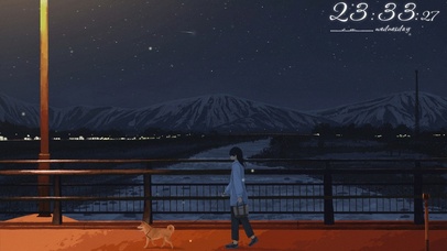 深夜遛狗的女孩