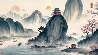 4k古风墨画山水