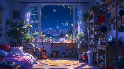 夜晚安静的房间