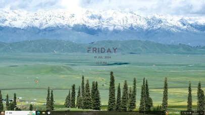 参天树与雪山  主题