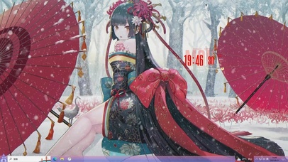 古风雪天少女主题