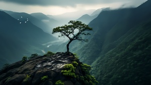 烟雨中