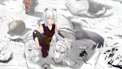 水墨风 白虎少女