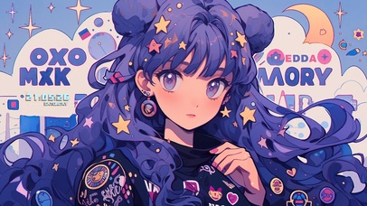 紫色多巴胺女孩水冰月