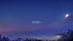 4K 夜晚的星空看海