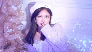 4K冬季圣诞节美女