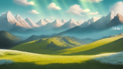 绿色护眼草原群山