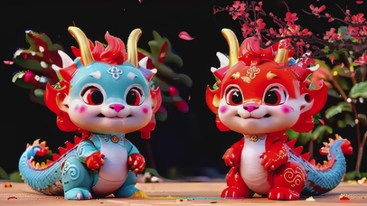 4K可爱的龙宝宝