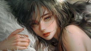 4K厚涂美女插画