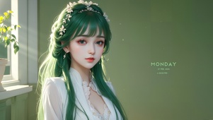 4K清新治愈护眼美女