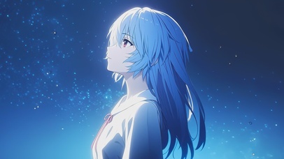 仰望星空的少女