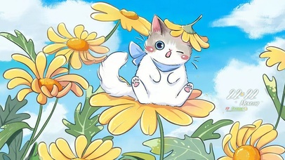 治愈花田猫咪