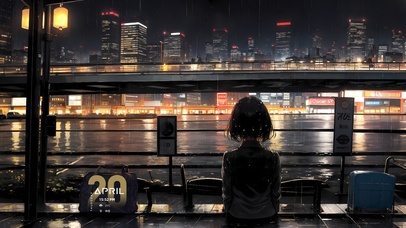 4k雨中失落少女