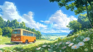 山间旅行巴士