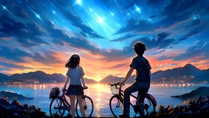 看夕阳的情侣