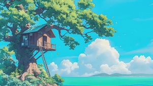 宫崎骏海边树屋