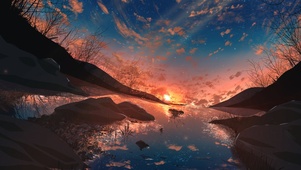 夕阳下