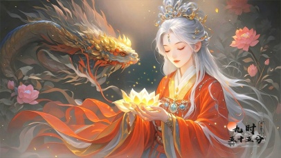 金蛇献瑞莲开富贵