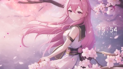 唯美樱花飞舞少女