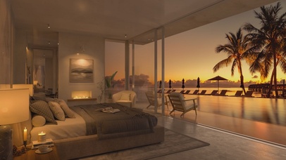 唯美治愈夕阳海景房