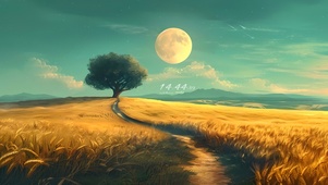 夜晚的麦田