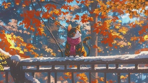 雪天里的小猫