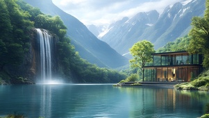 瀑下湖居