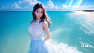 海边清新美女
